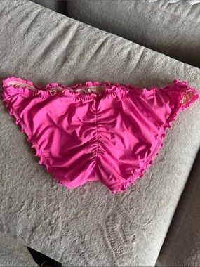 Victoria's Secret Hot Pink Ruffled Bikini Bottoms